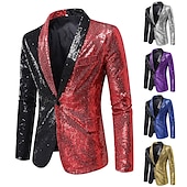 preiswerte Outfits-Retro Vintage Disko 1980er Anzüge &amp; Blazer Disco Pailletten Herren Karnevalskostüm Maskerade Party / Abend Pride Parade Pride-Monat Erwachsene Mantel Hemd Krawatte