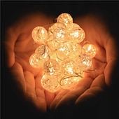 economico Striscie luci a batteria-led crystal clear ball string luce fata flessibile luci ghirlanda 1m 3m 30leds per la festa di nozze albero di natale decorazioni per le vacanze illuminazione