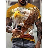 economico Magliette con stampa animale-Per uomo Pop art Animali Leone maglietta Manica corta maglietta Stampa 3D Girocollo Camicia Vintage Di tendenza Originale Esterno Giornaliero Sport Nero Nero rosso Blu Primavera estate Abbigliamento