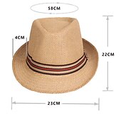 billiga Fedora hatt-Herr Kentucky Derby Hat Halmhatt Solhatt Fedora Trilby hatt Svart Brun Polyester Flätad Streetwear Stylish 1920-talets mode Dagligen Friluftskläder Helgdag Slät Solskyddskräm Mateial som andas