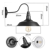 abordables luces de pared al aire libre-Lámpara de granero para interiores y exteriores, resistente al agua, de cuello de cisne negro, aplique de pared industrial vintage para almacén, iluminación de porche de pared de granja moderna, 110-240 V