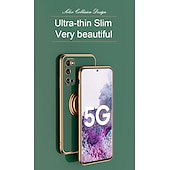 cheap Samsung Cases-Phone Case For Samsung Galaxy S24 S23 S22 S21 S20 Plus Ultra A14 A72 Note 20 Ultra A53 A32 A52 S25 Ultra Back Cover Fashion Plating Ring Holder Solid Colored TPU