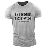abordables Camiseta gráfica para hombres-Hombre Letra Estampados Camiseta Camisetas gráficas 100% Algodón Manga Corta Gráfico Camisa Gris brezo Verde Ejército Azul Oscuro Camiseta cómoda Exterior Calle Ropa de diseñador de moda