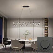 economico Design della linea-moderna illuminazione a sospensione a led, lampadario a led lineare lampada ad onda, lampada a sospensione a led 30w per sala da pranzo isola cucina zona colazione soggiorno 85-265v