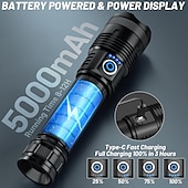 cheap Flashlights-Rechargeable Flash Light Flashlights High Lumens, 200000 Lumens Super Bright LED Tactical Flashlight, 5 Modes IPX6 Waterproof, Powerful Handheld Flashlights for Camping Emergency Outdoor