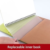 abordables Carnets et planificateurs-Cuir Journal Carnet Ligné A5 5.8×8.3 pouces Couleur Pleine PU Couverture souple Portable 180 pages Carnet pour Ecole Bureau Voyageur