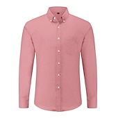 cheap Men&#039;s Oxford Shirts-Men&#039;s Dress Shirt Button Down Shirt Collared Shirt Oxford Shirt Graphic Prints Wedding Party Black White Red Navy Blue Long Sleeve Square Neck All Seasons Clothing Apparel Pocket