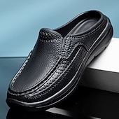 economico Sandali casual-Per uomo Pantofole e infradito Pantofole Taglie forti Pantofole da esterno Informale Stile da spiaggia Esterno Interni Giornaliero PU Traspirante Comodo Antiscivolo Mocassino Nero Marrone Estate