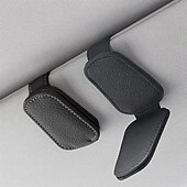 billiga Förvaring till bilen-hängande skyddande bilglasögonhållare stark magnet glasögonklämma PU läder solskydd platsbesparande universella biltillbehör