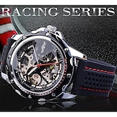 voordelige Mechanische Horloges-WINNER Mannen Mechanisch Horloge Luxe Groot Wijzerplaat Mode Zakelijk Automatisch Zelfopwindend Luminous Decoratie Leren Horloge