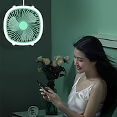 cheap Fans-Mini Eight-Claw Clip Fan – USB Rechargeable Portable Luminous Fan, Hangable and Bendable Design with Three Wind Shields