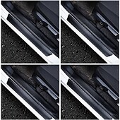 cheap Car Body Decoration &amp; Protection-4PCs Car Door Stickers Universal Sill Scuff Anti Scratch Carbon Fiber Auto Door Sticker Car Accessories Styling