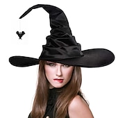 preiswerte Zubehör-Hexe Zauberer Walpurgisnacht Hut Kinder Erwachsene Herren Damen Unisex Klassisch &amp; Zeitlos Cosplay-Kostüm Party Halloween Maskerade Maskerade Karneval Einfaches Karnevalskostüm