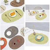 abordables Plaidemats &amp; Coasters &amp; Trivets-manteles individuales manteles individuales resistentes al calor impermeables lavables al aire libre para bodas cocina comedor mesa de patio decoraciones 1 piezas