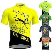 economico Maglie da uomo-Per uomo Maglia da Ciclismo Grafico Divertente VECCHIO IN BICICLETTA Manica Corta Bicicletta Maglia Top con 3 tasche posteriori Mountain Bike MTB Ciclismo su strada Asciugatura Rapida Strisce
