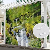 cheap Waterproof Curtains-Waterproof Outdoor Curtains for Indoor Wedding Patio Thick Privacy Grommet Curtains for Wedding Bedroom, Living Room, Porch, Pergola, Cabana