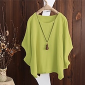 economico Magliette-Per donna maglietta Blusa Liscio Vintage Streetwear Mezza manica Girocollo Top regolari Giornaliero Per uscire Fine settimana Nero Bianco Giallo Rosa Rosso Primavera Autunno