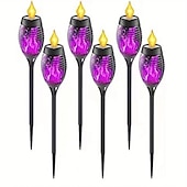 billige Halloween utendørs-solenergi utendørs flimrende flamme lys, halloween jul solar fakkel sti lys vanntett lampe landskap dekorasjon belysning dekorere for utendørs hage sti camping griller