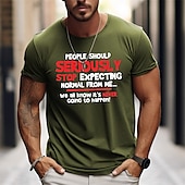abordables T-shirt graphique pour hommes-Homme Lettre Impressions Graphiques T-shirt T-shirt graphique Coton Manche Courte Graphique Chemise Noir Gris foncé Vert Véronèse T-shirt confortable Extérieur Rue Vêtements de créateurs de mode