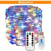 economico Striscie luci USB-elegante festa di nozze ricevimento 100led scintillante stella filo di rame luci fata stringa – 33 piedi alimentato tramite usb con telecomando, 8 modalità per la decorazione del giardino di casa