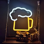 お買い得  ネオンLEDライト-オクトーバーフェストビール型 LED ネオンサイン USB バッテリー駆動ネオンライトスイッチ付き寝室結婚式誕生日パーティーゲームルーム家の壁の装飾