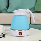 abordables Électroménager-1 pc voyage bouilloire électrique pliante rapide ébullition belle conception pliable portable bouilloire électrique 600 ml ébullition protection à sec 100-240 v silicone de qualité alimentaire pliable