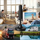 economico Box tv-antenna tv digitale hdtv amplificata portata 3600 miglia indoor outdoor w/base magnetica