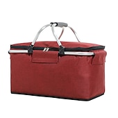 abordables Organizadores para coche-Cesta de picnic con asa plegable aislada para picnic de alta calidad de 24 l