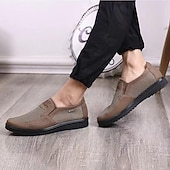 cheap Slip-On Casual Shoes-Men's Brown Mesh Slip-On Walking Shoes with Breathable Upper and Cushioned Sole, Lightweight Casual Loafers for Summer Travel, Driving and Daily Wear