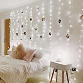 cheap USB String Lights-LED  Curtain String Lights 3x3M-300 LED 8 Modes USB with Remote 9 Colors for Home Room Bedroom Wedding Party Christmas Window Wall DecorationsRoom Decor