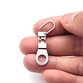 cheap Sewing &amp; Knitting &amp; Crochet-10pcs Metal Zipper Head Pull Tab Detachable For Repairing Small Holes In Luggage Shoes Boots And Special Zipper Head Pull Pendant Accessories