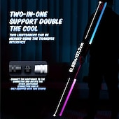 cheap Light Up Toys-Light Up Toys Metal Hilt 3 Sound Modes Rechargeable Force FX Heavy Dueling Light Toys Set Cosplay Children Adults for Hallown for Christmas Gifts