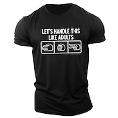 baratos Camiseta gráfica masculina-Homens Letra Estampas Abstratas Camiseta Camisetas gráficas 100% Algodão Manga Curta Gráfico Camisa Preto Rosa Verde Tropa Camiseta confortável Ao ar livre Rua Roupas de estilistas
