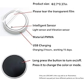 cheap Decorative Lights-Smart Luminous Water Coaster LED Car Cup Holder Lights 7 Colors Changing USB Charging Mat Waterproof Cup Pad Interior Atmosphere Lamp Decoration Light for Oktoberfest Car Accessories 1pc