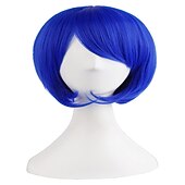 billiga Festperuker-30 cm kort rak peruk för kvinnor BOB peruk Halloween cosplay festperuker