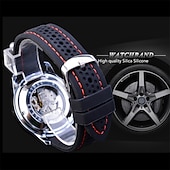 voordelige Mechanische Horloges-WINNER Mannen Mechanisch Horloge Luxe Groot Wijzerplaat Mode Zakelijk Automatisch Zelfopwindend Luminous Decoratie Leren Horloge