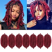 cheap Crochet Hair-Marley Hair 10 Inch 7 Packs Pre Separated Springy Afro Twist Hair Marley Twist Braiding Hair for Faux Locs Crochet Hair Pre Fluffed Spring Twist Hair Synthetic Hair Extensions