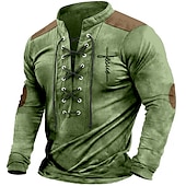お買い得  信仰Tシャツ-男性用 グラフィック 信仰 グラフィックTシャツ 長袖 Tシャツ シャツ ファッション デザイナー カジュアル アウトドア バケーション デイリーウェア ブラウン アーミーグリーン ダークブルー 春 &amp; 秋 衣類 S M L XL 2XL 3XL