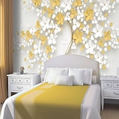 cheap Wallpaper-Cool Wallpapers Wall Mural Flower Wallpaper Wall Sticker Covering Print Adhesive Required Forest 3D Effect Floral Flower Canvas Home Décor