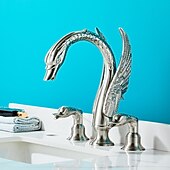 preiswerte Mehrere Löcher-weit verbreitete waschtischmischbatterie, 2 griff 3 löcher waschtischarmaturen schwan edle luxus goldene und ölgeriebene bronze badarmaturen