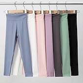 abordables Pantalones-Niños Chica Polainas Color sólido Activo Entrenamiento 7-13 años Primavera Negro Blanco Rosa