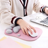 abordables Tapis de Souris-Tapis de souris 3d ergonomique avec repose-poignet patte de chat mignon repose-poignet en silicone doux et confortable tapis de souris tapis de poignet anti-dérapant pour ordinateur jeu d&#039;ordinateur