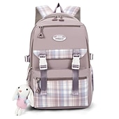 levne Bookbags-školní batoh bookbag kreslená mřížka pro studenty chlapce dívky multifunkční voděodolná velkokapacitní oxfordská tkanina školní taška batoh brašna 21,19 palce, dárek do školy