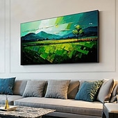 abordables Peintures paysages-main peinture à l'huile toile mur art décoration abstrait paysage marin peinture coloré bord de mer coucher de soleil pour la décoration intérieure roulé sans cadre non étiré peinture