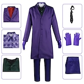 cheap Men&#039;s Costumes-The Dark Knight Clown Cosplay Costume Outfits Cosplay Movie Cosplay for Men&#039;s Adults&#039; Carnival Masquerade