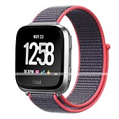 זול להקות שעונים של Fitbit-צפו בנד ל פיטביט Versa 2 / Versa Lite / Versa SE / Versa בד ניילון תַחֲלִיף רצועה רך נושם לולאת ספורט צמיד