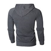 abordables sudaderas basicas hombre-Hombre Sudadera con cremallera Sudaderas con cremallera Negro Blanco Vino Color Camello Gris Oscuro Con Capucha Bloque de color Cerrar Bolsillo Deporte Diario Deportes Poliéster Ropa de calle Fresco