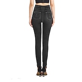  Damen Jeans Hosen Hose Jeggings Gemütliche Leggings Mode Streetwear Volle Länge Hohe Taille Einfach Tasche Elastischer Bund Atmungsaktivität Außenbereich Bequem Mikroelastisch Täglich Urlaub Straße
