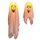 cheap Hallowen Prop Lighting-Halloween Lighted Ghost Horror Creepy Props Fabric Lantern Pumpkin Halloween Decoration Garden Patio Ghost Festival Decoration 4.5V IP42