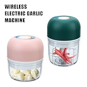 cheap Kitchen Appliances-250mL USB Charging Mini Electric Garlic Chopper Ginger Masher Machine Chili Vegetable Crusher Kitchen Tools